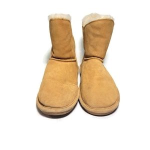 Bearpaw Rosie Boot Women Size 9  Suede Shearling Lined Button Winter Shoe